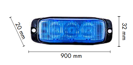 LED estroboscópica 3x LED azul